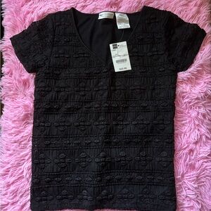 NWT Worthington (Jc Penney) sz XS black short sleeve dressy top